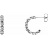 14K White 1/6 CTW Diamond 15.1 mm Hoop Earrings - 86455610P photo