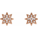 14K Rose .08 CTW Diamond Star Earrings - 86435602P photo 2
