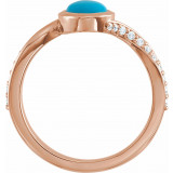 14K Rose Turquoise & 1/5 CTW Diamond Ring - 72091607P photo 2