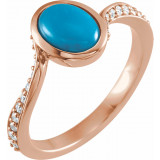 14K Rose Turquoise & 1/5 CTW Diamond Ring - 72091607P photo