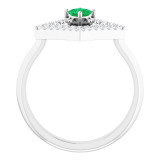 14K White Emerald & 1/5 CTW Diamond Geometric Ring - 72053614P photo 2