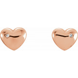 14K Rose .02 CTW Diamond Heart Earrings - 861926007P photo 2