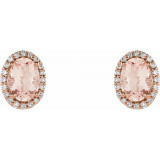 14K Rose Morganite & 1/5 CTW Diamond Earrings - 65151160000P photo 2