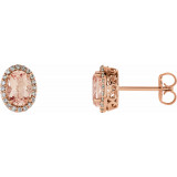 14K Rose Morganite & 1/5 CTW Diamond Earrings - 65151160000P photo