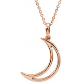 14K Rose 25.7x4.7 mm Crescent Moon 16 Necklace - 85880102P photo