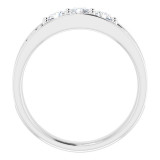 14K White 3/4 CTW Diamond Three-Stone Scroll Ring - 98506000P photo 2