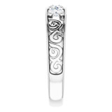 14K White 3/4 CTW Diamond Three-Stone Scroll Ring - 98506000P photo 4