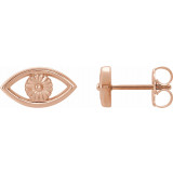 14K Rose Evil Eye Earrings - 86885602P photo