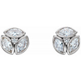 14K White 1/2 CTW Diamond Earrings - 86445600P photo 2