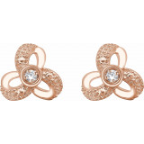 14K Rose 1/6 CTW Diamond Knot Earrings - 65305560003P photo 2