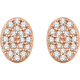 14K Rose 1/6 CTW Diamond Oval Cluster Earrings - 65183160002P photo 2