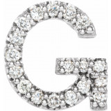 14K White .06 CTW Diamond Single Initial G Earring - 867976030P photo
