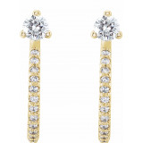 14K Yellow 1/3 CTW Diamond Hoop Earrings - 86686621P photo 2