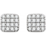 14K White 1/5 CTW Diamond Square Cluster Earrings - 65183460001P photo 2