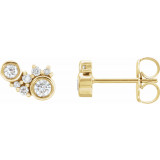 14K Yellow 1/4 CTW Diamond Scattered Bezel-Set Earrings - 87129601P photo