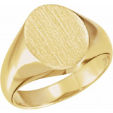 14K Yellow 12x10 mm Oval Signet Ring - 5758123701P photo