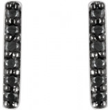 14K White 1/10 CTW Black Diamond Bar Earrings - 65175760003P photo 2