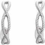 Platinum 17x3.6 mm Rope Hoop Earrings - 86450609P photo 2