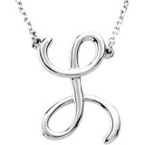 14K White Script Initial L 16 Necklace - 84635237P photo