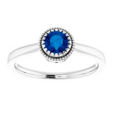 14K White Blue Sapphire September Birthstone Ring - 651609118P photo 3