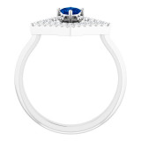 14K White Blue Sapphire & 1/5 CTW Diamond Geometric Ring - 72053612P photo 2
