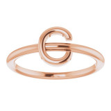 14K Rose Initial C Ring - 51895115P photo 3