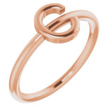 14K Rose Initial C Ring - 51895115P photo