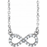 14K White .08 CTW Diamond Infinity-Inspired 16 Necklace - 6707284405P photo