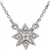 14K White .04 CTW Diamond Star 16-18 Necklace - 86436600P photo