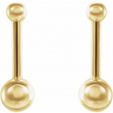 14K Yellow Bar & Ball Earrings - 87070601P photo 2