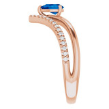 14K Rose Blue Sapphire & 1/6 CTW Diamond Ring - 71968612P photo 4
