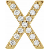 14K Yellow .06 CTW Diamond Single Initial X Earring - 867976121P photo
