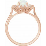 14K Rose Opal & 1/2 CTW Diamond Ring - 72070636P photo 2