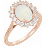 14K Rose Opal & 1/2 CTW Diamond Ring - 72070636P photo