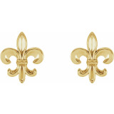 14K Yellow Fleur-De-Lis Earrings - 861091004P photo 2