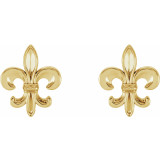 14K Yellow Fleur-De-Lis Earrings - 861091004P photo 2