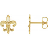 14K Yellow Fleur-De-Lis Earrings - 861091004P photo