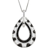 14K White 1/2 CTW Black & White Diamond 18 Necklace - 68327100P photo