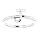 14K White Initial J Ring - 51895155P photo 3