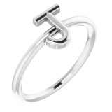 14K White Initial J Ring - 51895155P photo