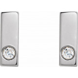 14K White .03 CTW Diamond Bar Earring - 867826004P photo 2