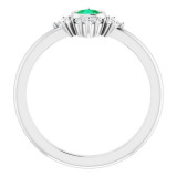 14K White Emerald & 1/5 CTW Diamond Ring - 720896016P photo 2