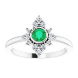 14K White Emerald & 1/5 CTW Diamond Ring - 720896016P photo 3