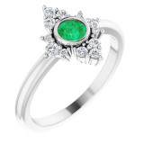 14K White Emerald & 1/5 CTW Diamond Ring - 720896016P photo