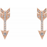 14K Rose 1/6 CTW Diamond Arrow Earrings - 65243560005P photo 2
