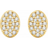 14K Yellow 1/6 CTW Diamond Oval Cluster Earrings - 65183160000P photo 2