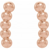 14K Rose 8.3x1.9 mm Curved Beaded Earrings - 86646602P photo 2