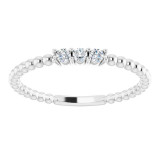 14K White 1/10 CTW Diamond Beaded Ring - 123113600P photo 3