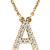14K Yellow Initial A 1/6 CTW Diamond 16 Necklace - 67311126P photo