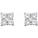 14K White 1/2 CTW Diamond Cluster Earrings - 65293660001P photo 2